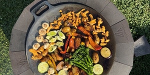 костровая чаша из шамотного кирпича (черный огнеупорный кирпич  Montenegro)