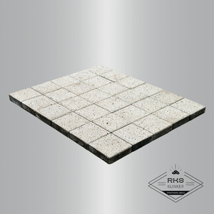 Тротуарная плитка BRAER, Лувр, Гранит на белом, 200х200х60 мм