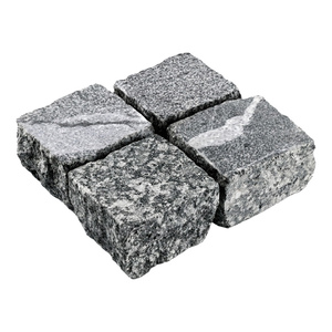 Гранитная брусчатка Snow Obsidian, Француженка, 100x100 мм
