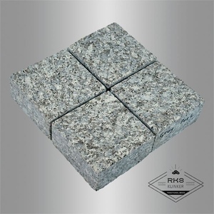 Гранитная брусчатка Grey Pearl, Пиленая, 100x100 мм