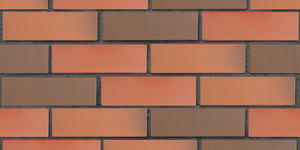 Клинкерный кирпич ЛСР Ноттингем красный флеш, гладкий 0,7НФ на графитовом шве