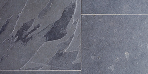 Насыщенная черная плитка для коридора, холла из камня RKS SLATE Сланец Brazil Black Natural не скользит (1)