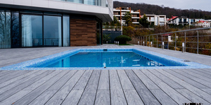Террасная доска ДПК Bamberg English Barnwood (бассейн, вода) 58