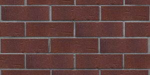 Клинкерный кирпич ЛСР Порту тёмно-красный с бордовым песком, 0,7 НФ на сером шве