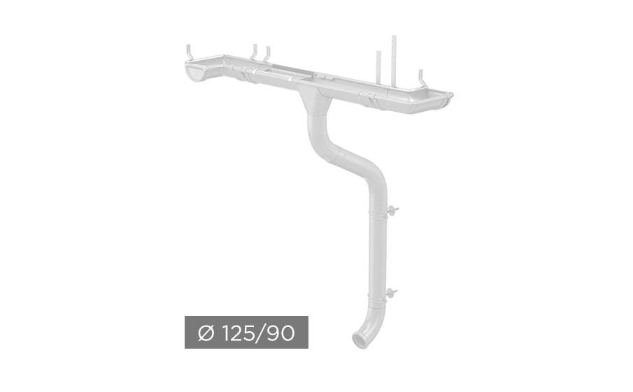 Водосточная система AQUASYSTEM PU 125/90 мм RAL 9003 в Симферополе