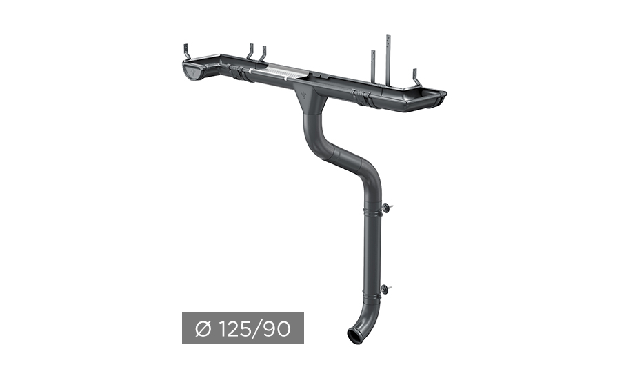 Водосточная система AQUASYSTEM PU 125/90 мм RAL 7024 в Симферополе