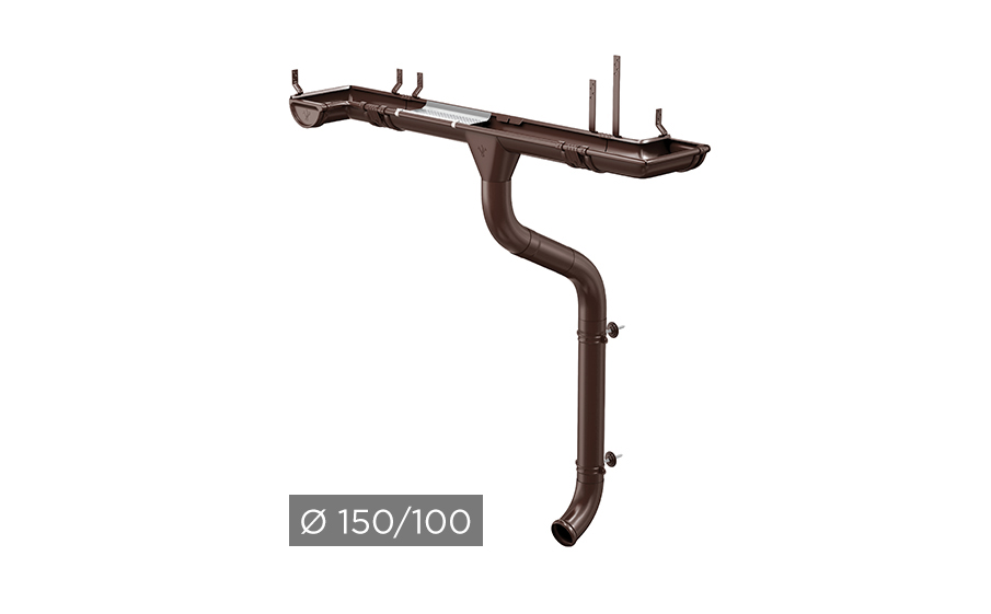 Водосточная система AQUASYSTEM PU 150/100 мм RAL 8017 в Симферополе