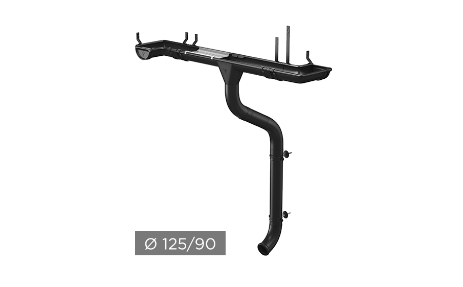 Водосточная система AQUASYSTEM PU MATT 125/90 мм RAL 9005 в Симферополе