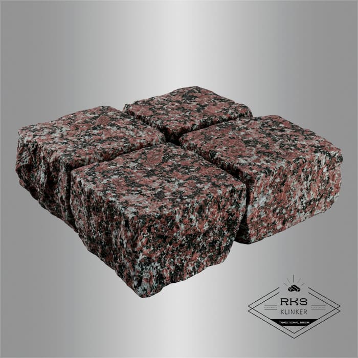 Гранитная брусчатка Гранатовый амфиболит, Колотая, 100x100 мм в Симферополе