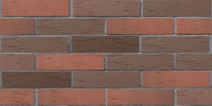 Кирпич облицовочный ЛСР, Красный Флэшинг, Рустик, 1НФ на сером шве