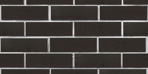 Клинкерный кирпич ЛСР Рейкьявик чёрный, гладкий 0,7НФ на белом шве