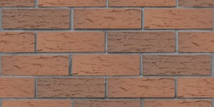 Кирпич облицовочный ЛСР, Светло-коричневый флэш, рустик 1НФ на сером шве