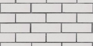 Клинкерный кирпич ЛСР Вернамо белый, поверхность винтаж, 0,7 НФ на сером шве