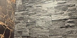 3D панели Кварцит RKS Slate Black Quartz Modern фото от клиента после монтажа в санузле (2)