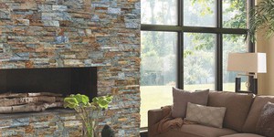 Каменный камин заказать 3D панели Кварцит Multi Quartz Modern