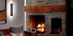 Каменный камин фото из 3D панели RKS SLATE Cланец Multicolor Classic легкий монтаж (2)