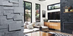 Каменный камин черный купить 3D панели RKS SLATE Сланец Black Slate Modern (1)