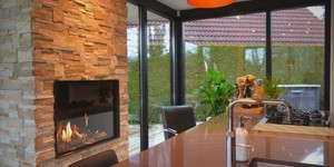 Камин из бежевого камня заказать 3D панели RKS SLATE Сланец Beige Slate Modern (3)
