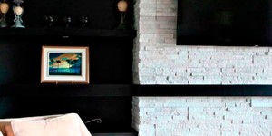 Отделка для камина 3D панели из камня RKS SLATE Кварцит White Quartz Classic купить (9)