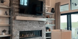 Отделка камина камнем натуральным заказать 3D панели RKS SLATE Сланец Jack Black Natural с доставкой