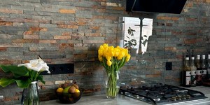 Кухонный фартук из природного камня 3D панели RKS SLATE Cланец Multicolor Classic купить (2)