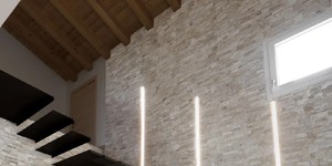 Каменная стена у лестницы заказать 3D панели RKS SLATE Кварцит Beige Slate (6)