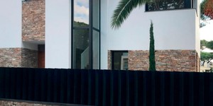 Каменный цоколь и подпорные стены фото проекта 3D панели RKS SLATE  Кварцит Biege Quartz Country заказать облицовочный камень онлайн (4)