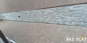 Цоколь из каменной мозаики 3D панели Мрамор RKS Slate Cloudy Grey Classic