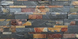 Цоколь из каменной мозаики купить 3D панели RKS SLATE Сланец Jack Multi Natural (9)