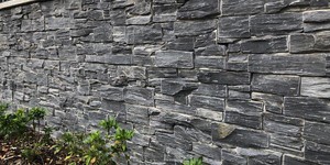 Цоколь из природного камня 3D панели RKS SLATE Сланец Black Slate Country (3)