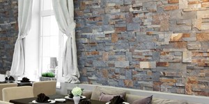 Каменные стены в интерьере ресторана, бара, кафе фото 3D панели RKS SLATE Cланец Multicolor Classic заказать с доставкой (1)
